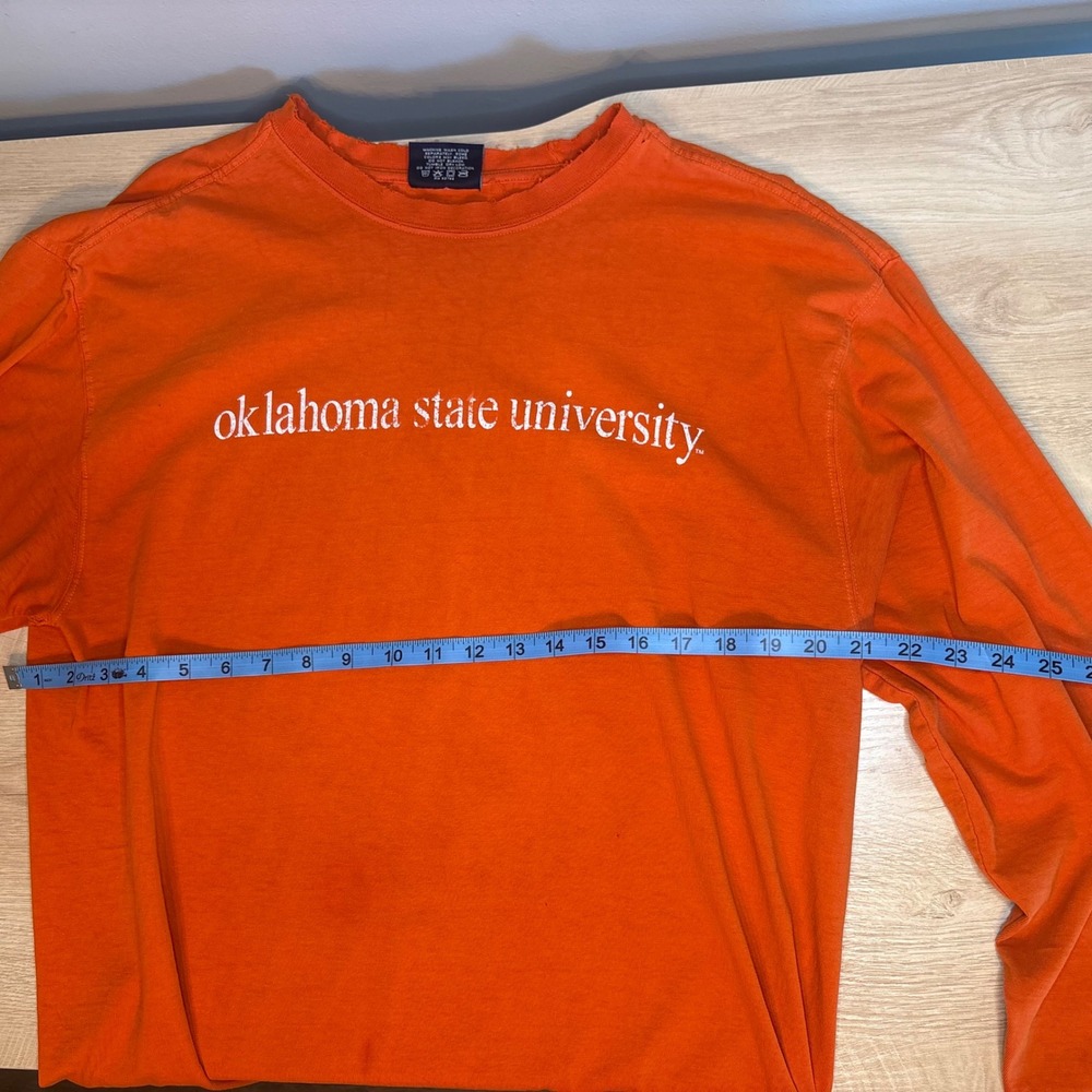 Vintage JanSport Oklahoma State University Long Sleeve T-Shirt Orange Mens L - Picture 5 of 6